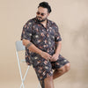 Tropical Brown Plus Size Co-Ords Plus Size Co-Ords Bushirt