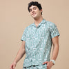 Abstract Russian Green Co-Ords Regular Size Co-Ords Bushirt   