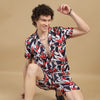 Floral Navy Blue Co-Ords Regular Size Co-Ords Bushirt   