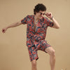 Leafy Blue Co-Ords Regular Size Co-Ords Bushirt   