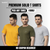 Solid T-Shirts - Pick Any 3 Plain T-Shirts Bushirt   