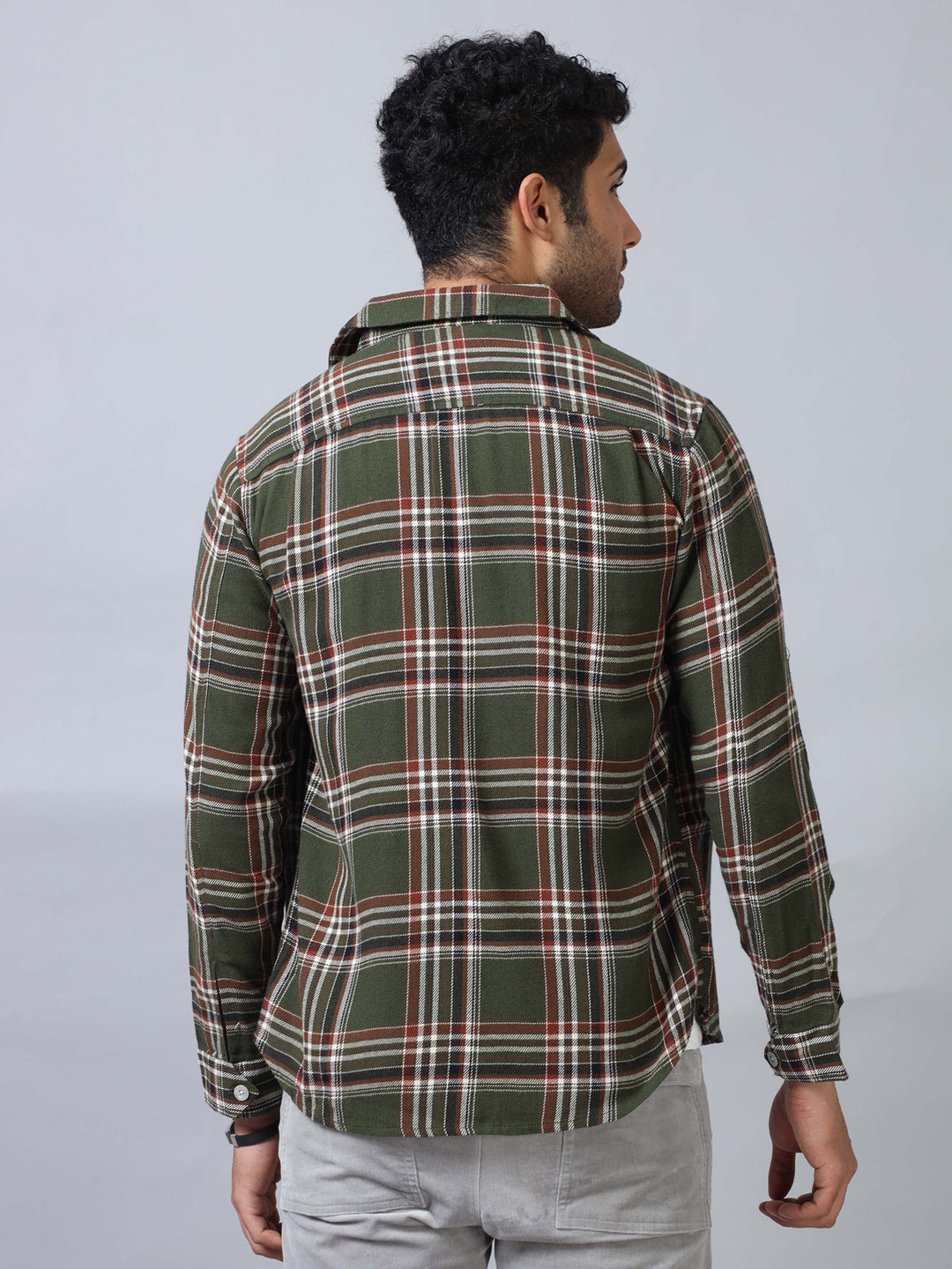 Olive Checked Shacket Shackets Bushirt   