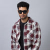 Maroon Checked Shacket Shackets Bushirt   