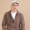 Suede deep Taupe Solid Jacket Jackets Bushirt   