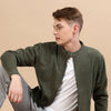 Suede Green Solid Jacket Jackets Bushirt   