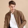 Suede Wood Brown Solid Jacket Jackets Bushirt   