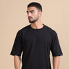 Black Oversize Solid T-Shirt Oversize T-Shirt Bushirt