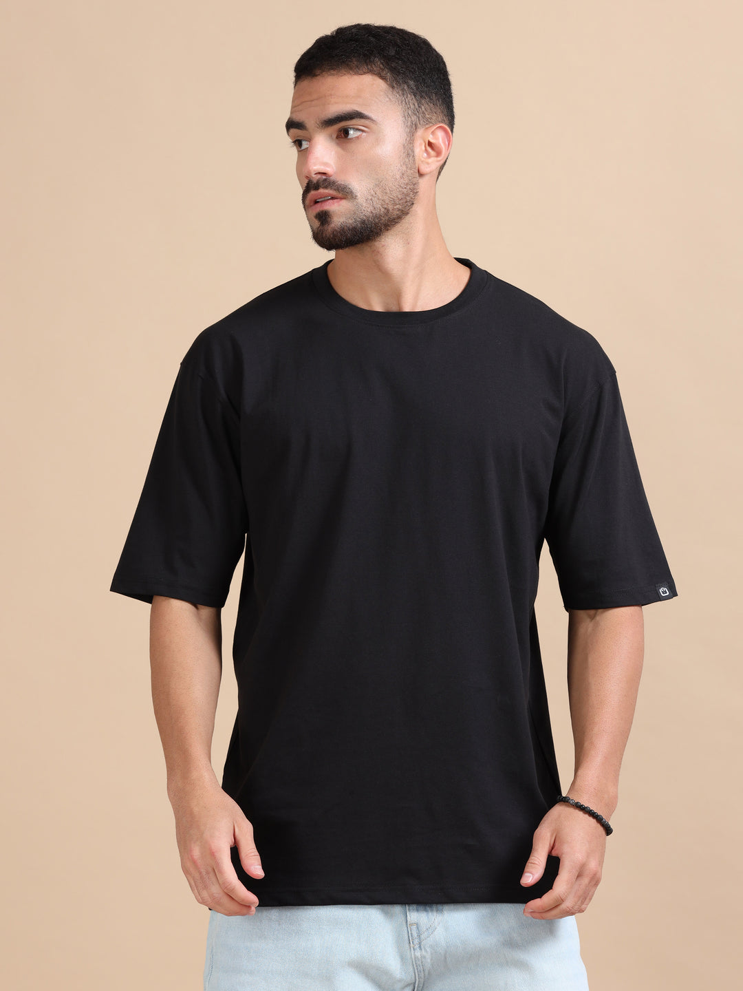 Black Oversize Solid T-Shirt Oversize T-Shirt Bushirt