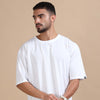White Oversize Solid T-Shirt Oversize T-Shirt Bushirt