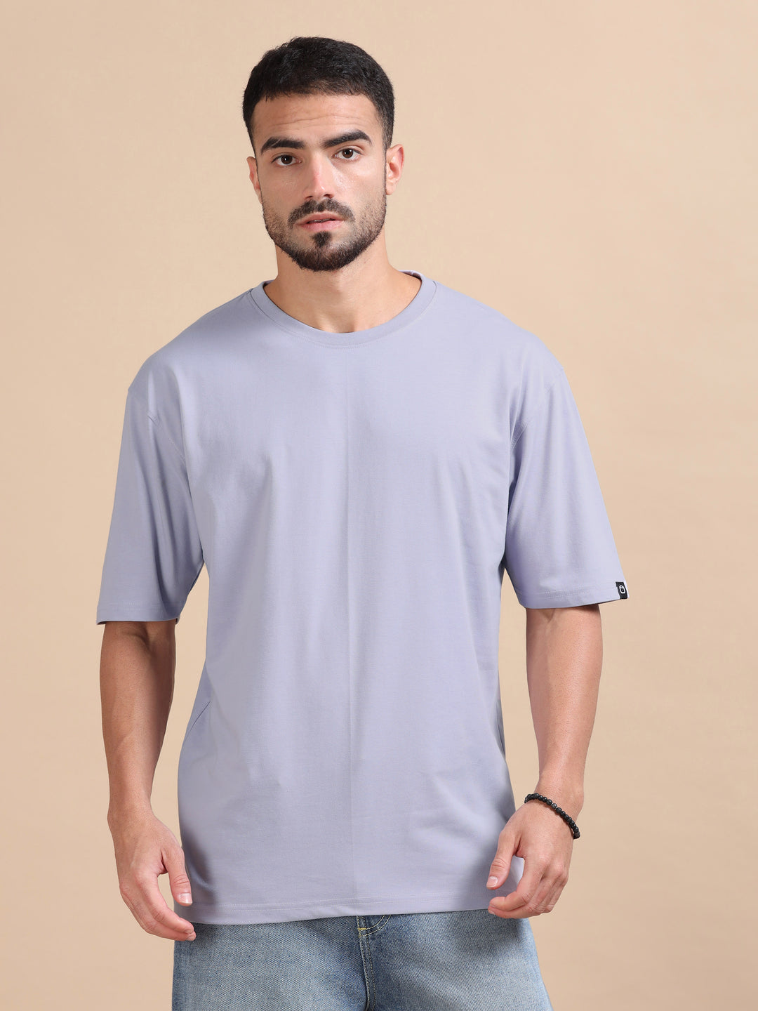 Lilac Oversize Solid T-Shirt Oversize T-Shirt Bushirt