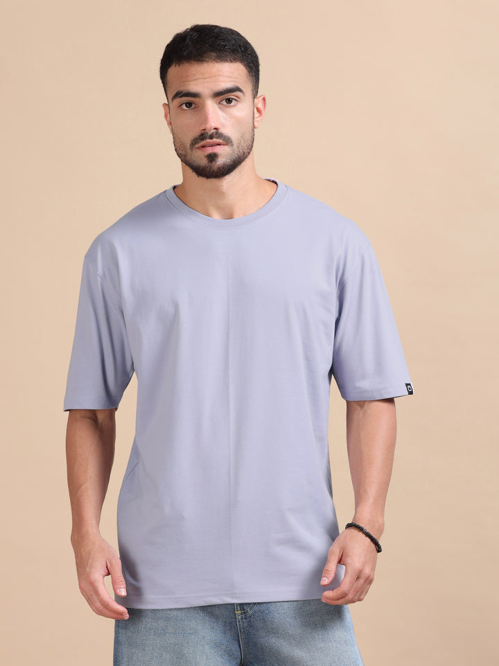 Lilac Oversize Solid T-Shirt Oversize T-Shirt Bushirt