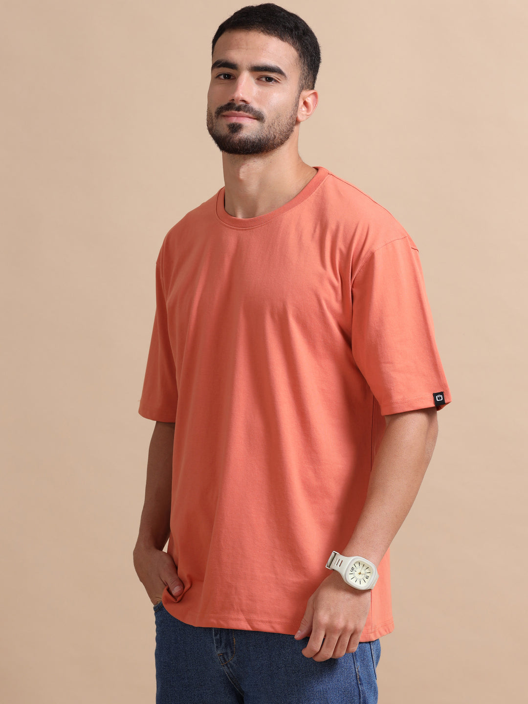 Rust Oversize Solid T-Shirt Oversize T-Shirt Bushirt