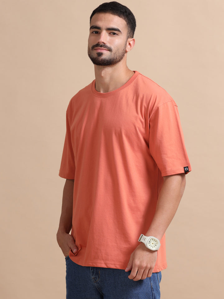 Rust Oversize Solid T-Shirt Oversize T-Shirt Bushirt