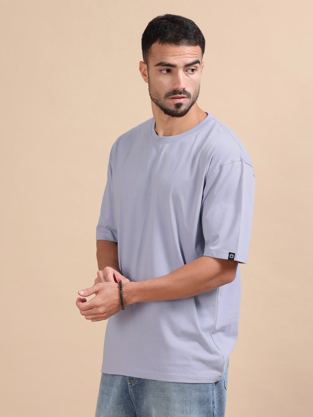 Lilac Oversize Solid T-Shirt Oversize T-Shirt Bushirt