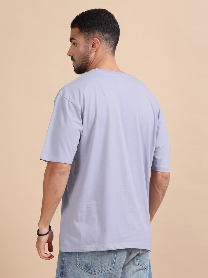 Lilac Oversize Solid T-Shirt Oversize T-Shirt Bushirt