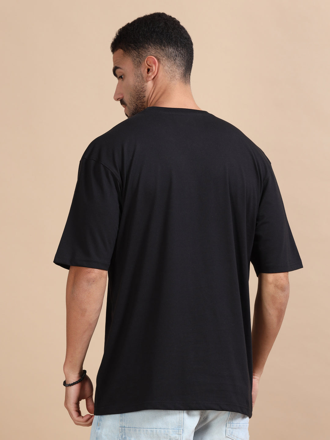 Black Oversize Solid T-Shirt Oversize T-Shirt Bushirt