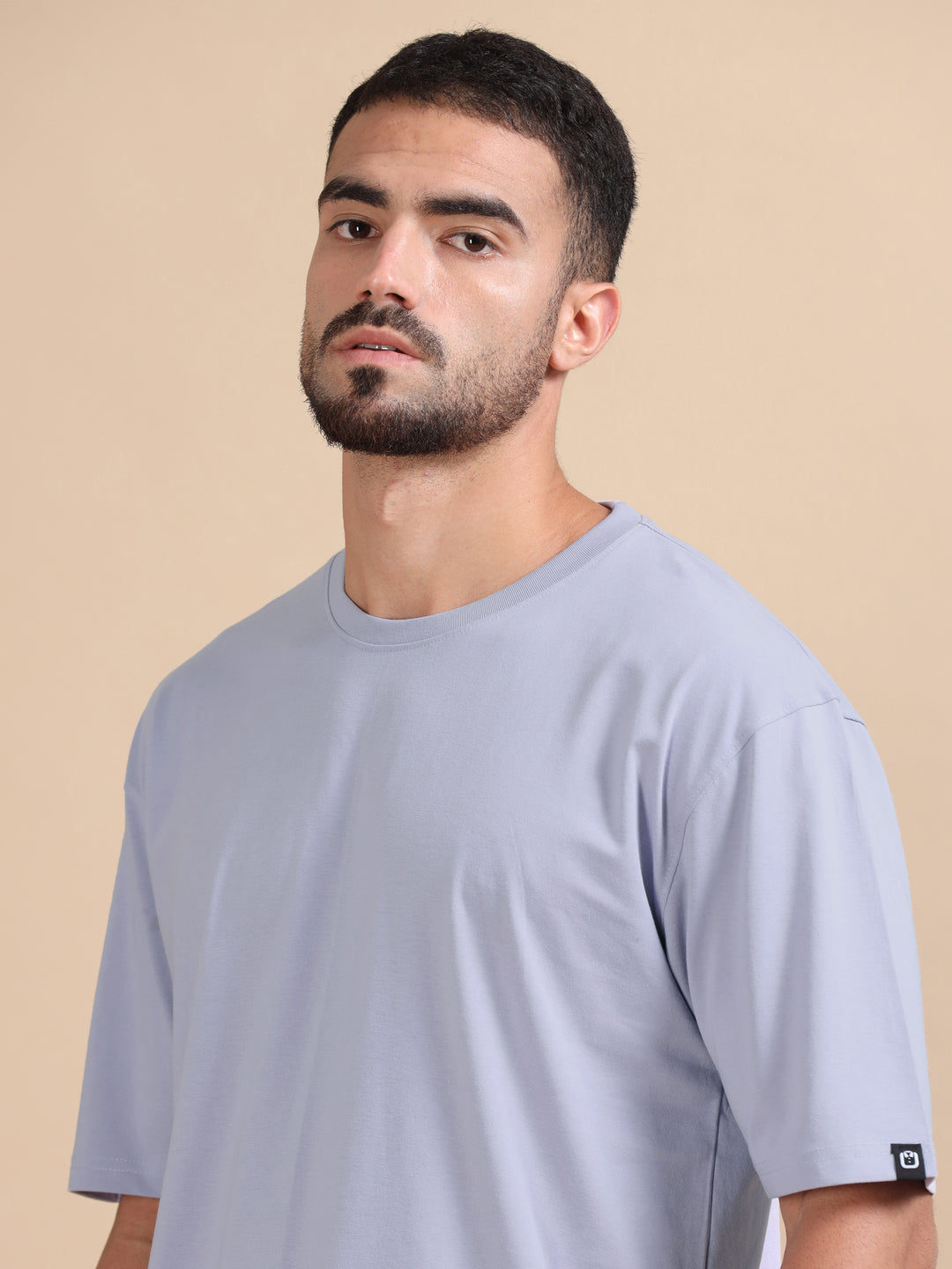 Lilac Oversize Solid T-Shirt Oversize T-Shirt Bushirt