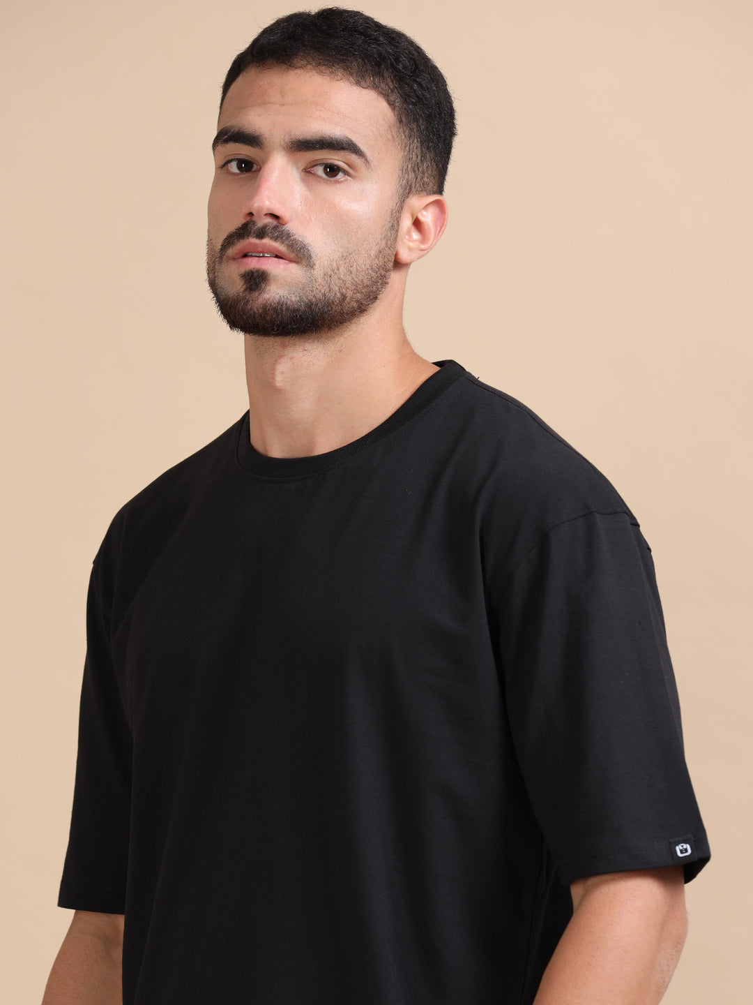 Black Oversize Solid T-Shirt Oversize T-Shirt Bushirt