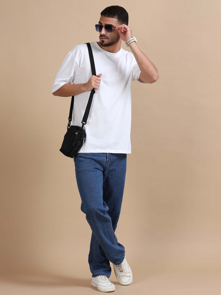 White Oversize Solid T-Shirt Oversize T-Shirt Bushirt