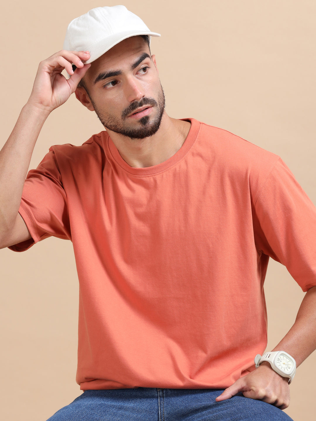 Rust Oversize Solid T-Shirt Oversize T-Shirt Bushirt