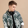 Dark Green Oversized Printed Shackets Shackets Bushirt   