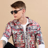 Mauve Oversized Printed Shackets Shackets Bushirt   