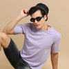 Easy Essential Lilac Solid T-Shirt Plain T-Shirts Bushirt   