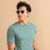 Easy Essential Russian Green Solid T-Shirt Plain T-Shirts Bushirt   