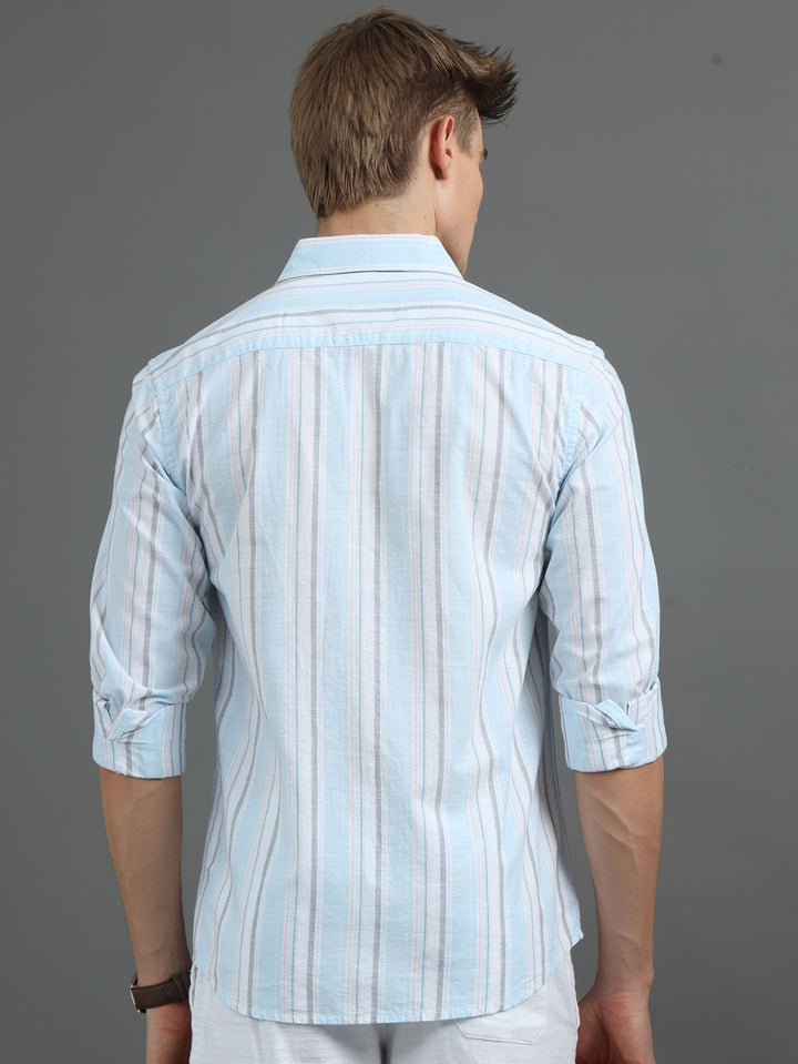 Blue Striped Shirt Stripes Shirt Bushirt   