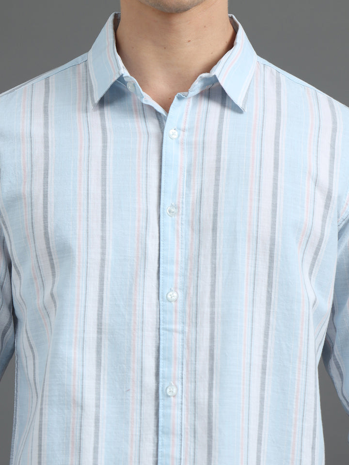Blue Striped Shirt Stripes Shirt Bushirt   