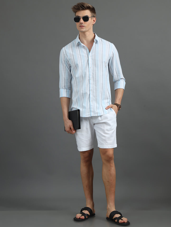 Blue Striped Shirt Stripes Shirt Bushirt   