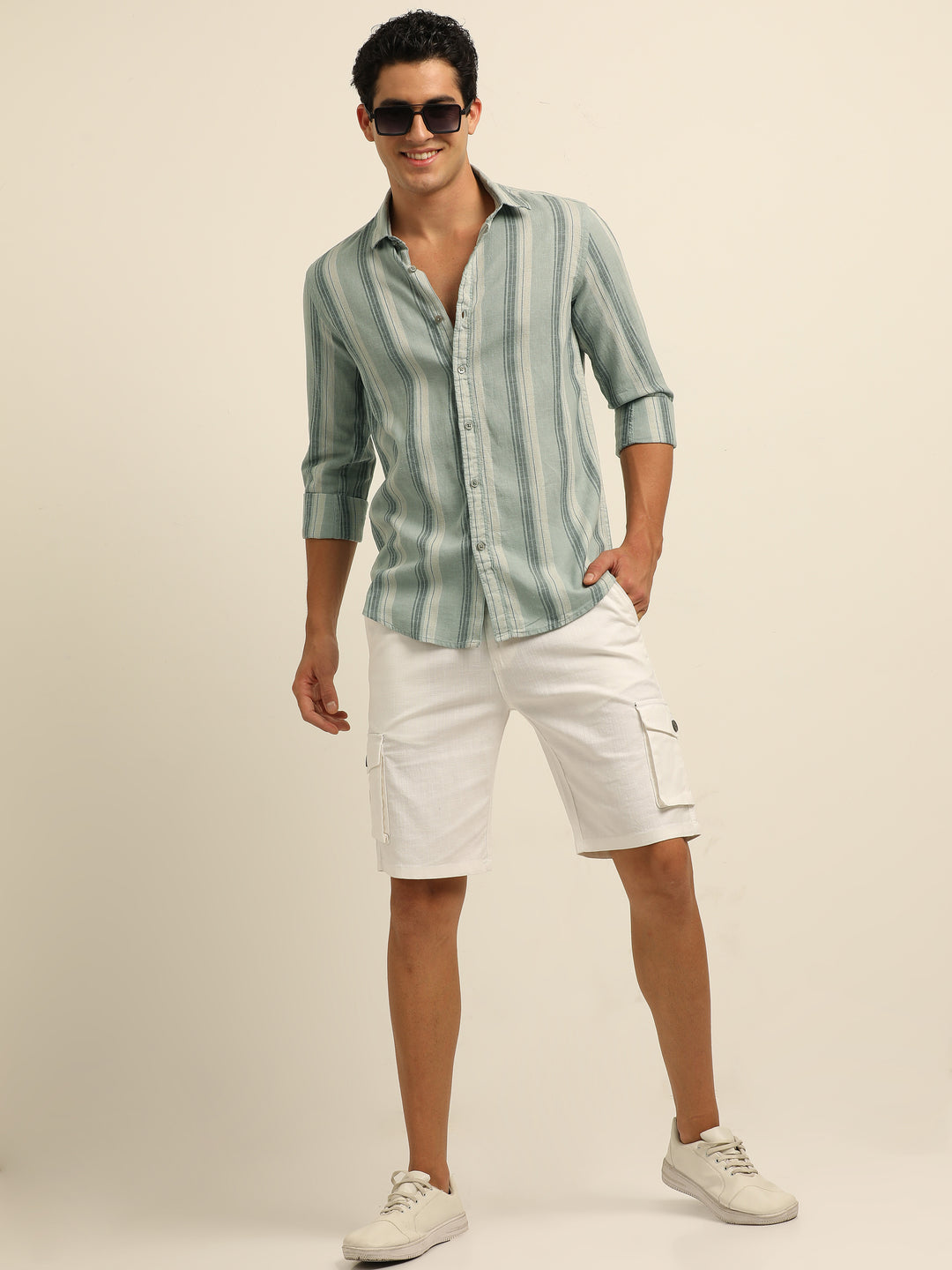 Light Blue Strips Shirt Stripes Shirt Bushirt