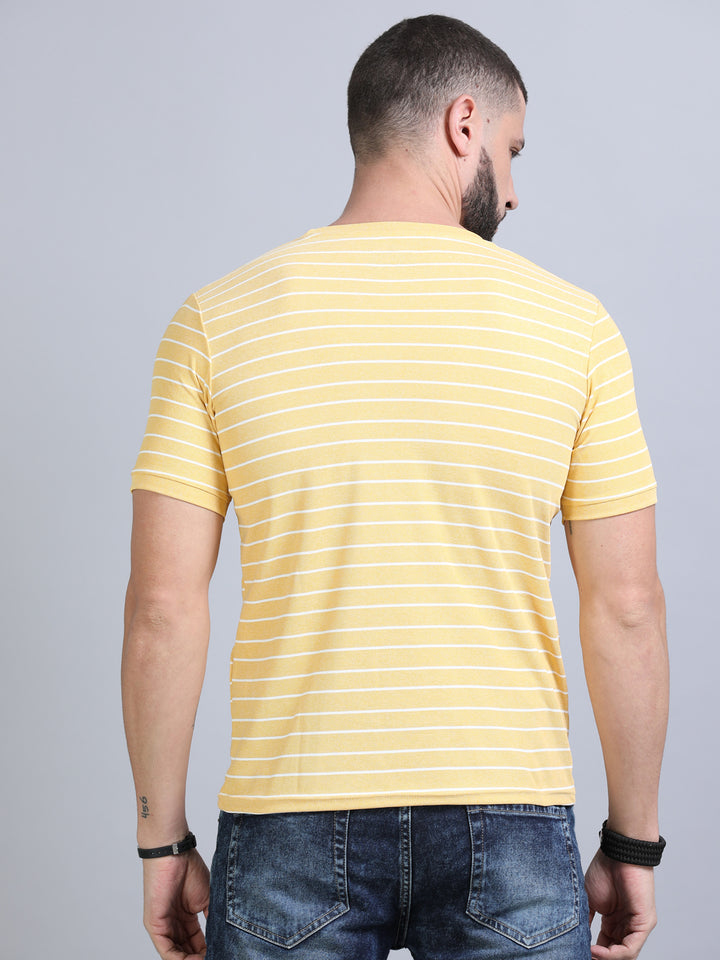 Daisy Yellow Strips T-Shirt Plain T-Shirts Bushirt   