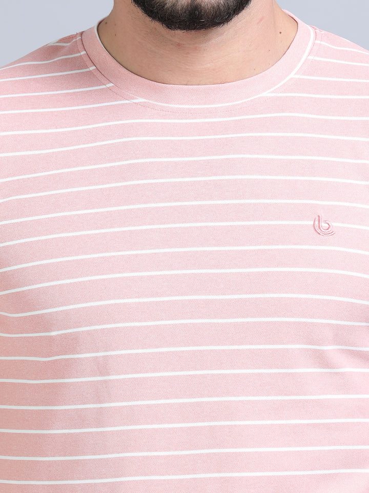 Pink Strips T-Shirt Plain T-Shirts Bushirt   