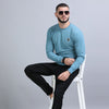 Acrylic Turkish Blue Solid Sweatshirt Sweatshirt Bushirt   