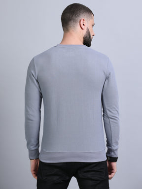 Acrylic Stardust Blue Solid Sweatshirt Sweatshirt Bushirt   