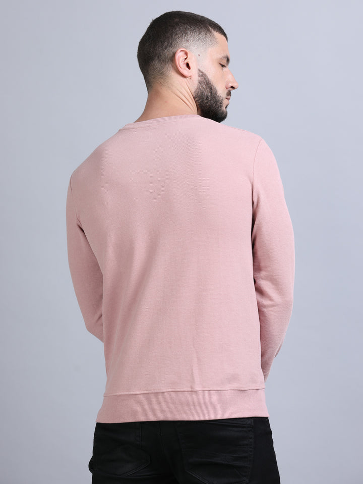 Acrylic Pastel Peach Solid Sweatshirt Sweatshirt Bushirt   