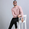 Acrylic Pastel Peach Solid Sweatshirt Sweatshirt Bushirt   
