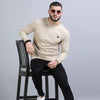 Acrylic Beige Solid Sweatshirt Sweatshirt Bushirt   