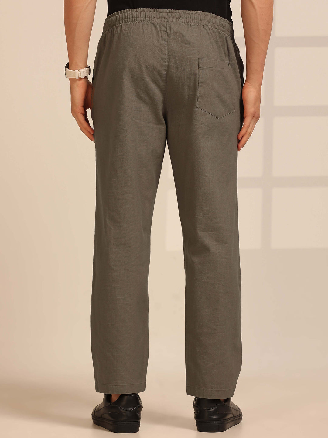 Taupe Grey Linen Relaxed Fit Trouser Linen Trouser Bushirt