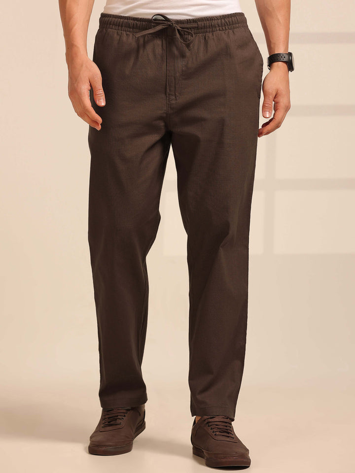 Tuscan Brown Linen Relaxed Fit Trouser Linen Trouser Bushirt