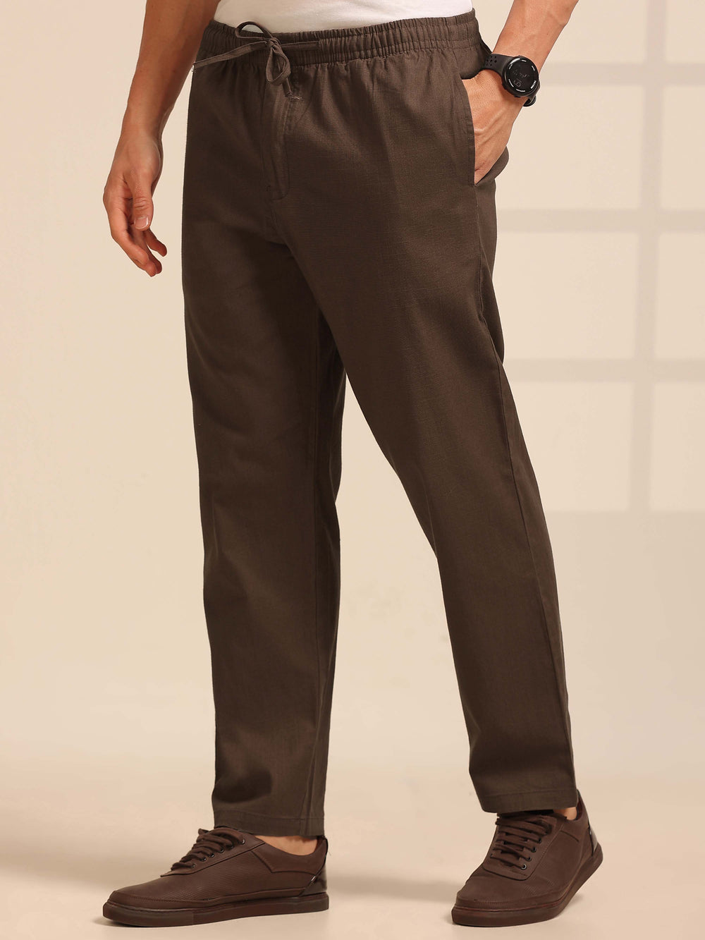 Tuscan Brown Linen Relaxed Fit Trouser Linen Trouser Bushirt