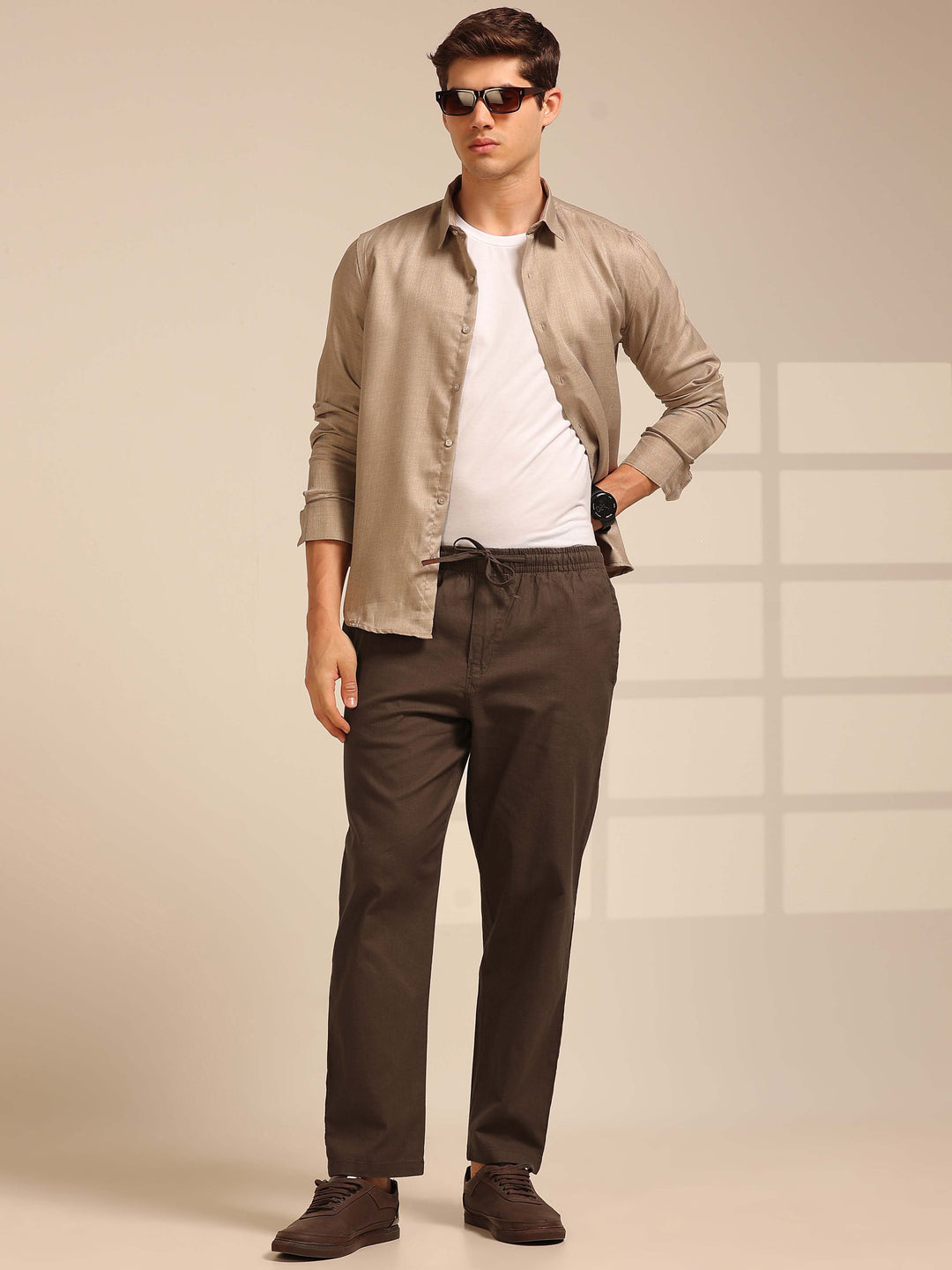 Tuscan Brown Linen Relaxed Fit Trouser Linen Trouser Bushirt