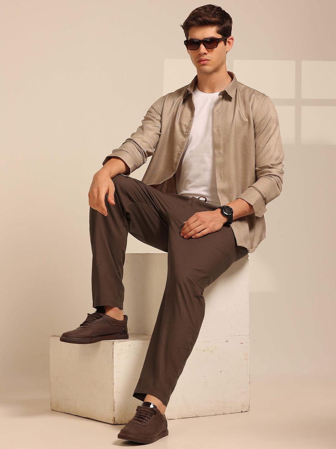 Tuscan Brown Linen Relaxed Fit Trouser Linen Trouser Bushirt
