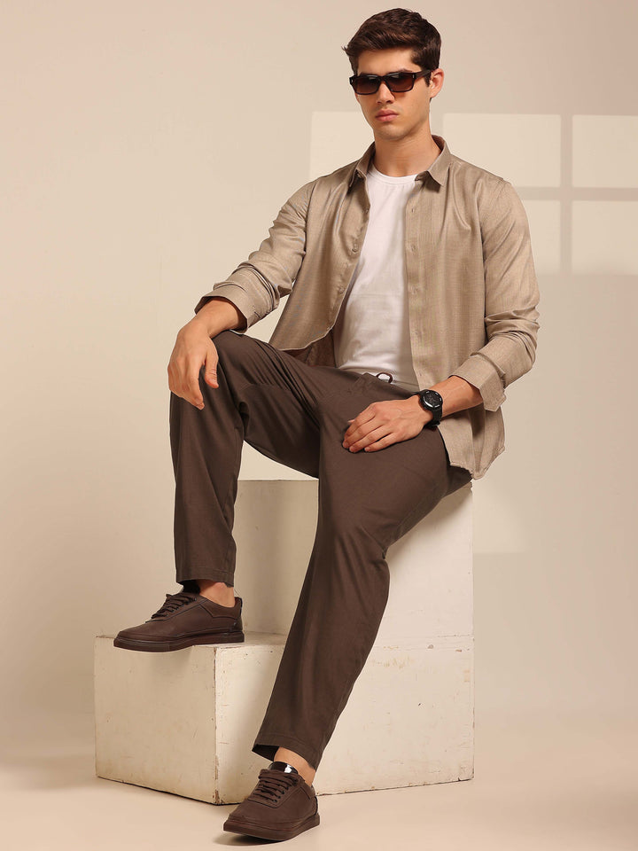 Tuscan Brown Linen Relaxed Fit Trouser Linen Trouser Bushirt