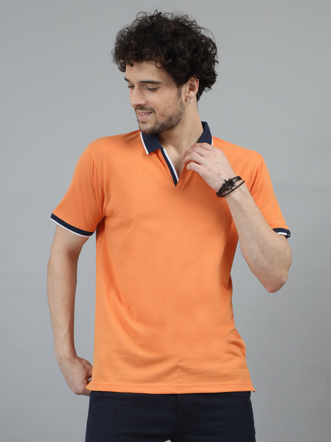 Pumpkin V-Neck Polo T-Shirt Polo Tees Bushirt   