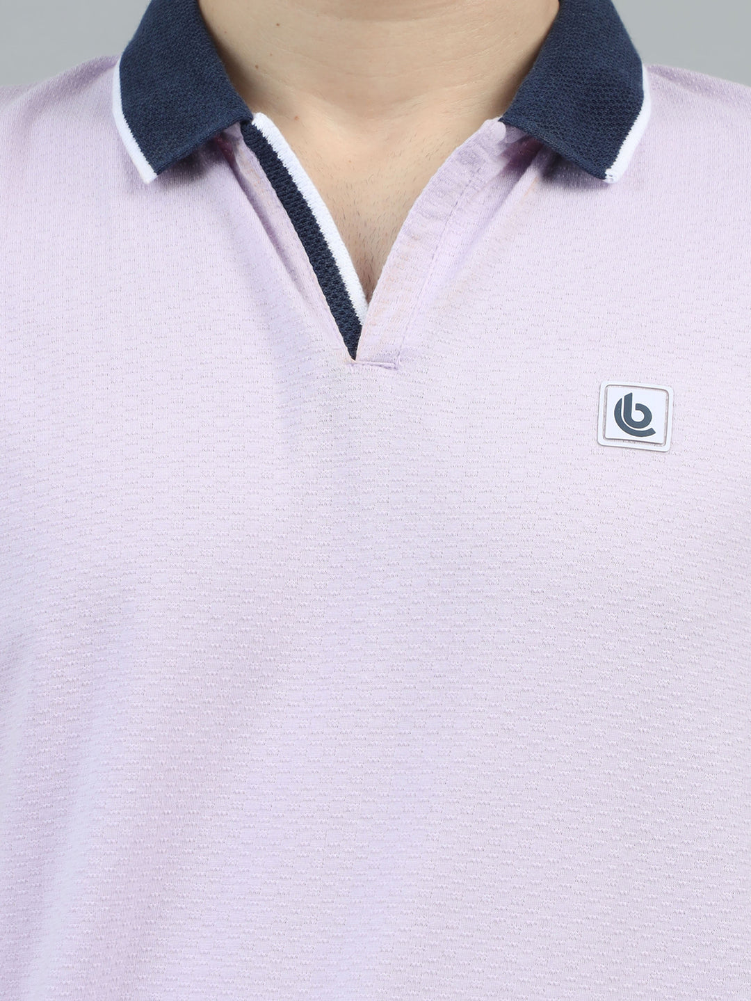 Lilac V-Neck Polo T-Shirt Polo Tees Bushirt   