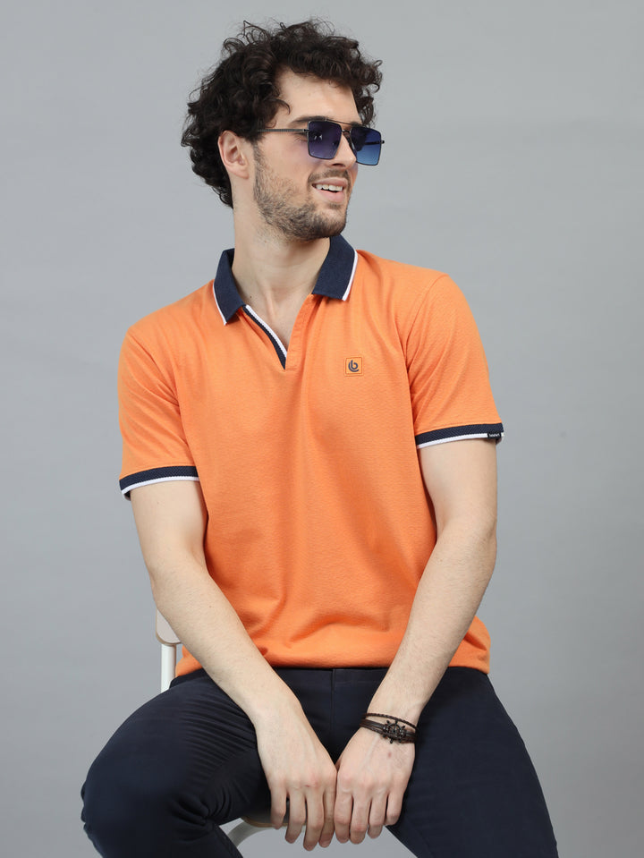 Pumpkin V-Neck Polo T-Shirt Polo Tees Bushirt   