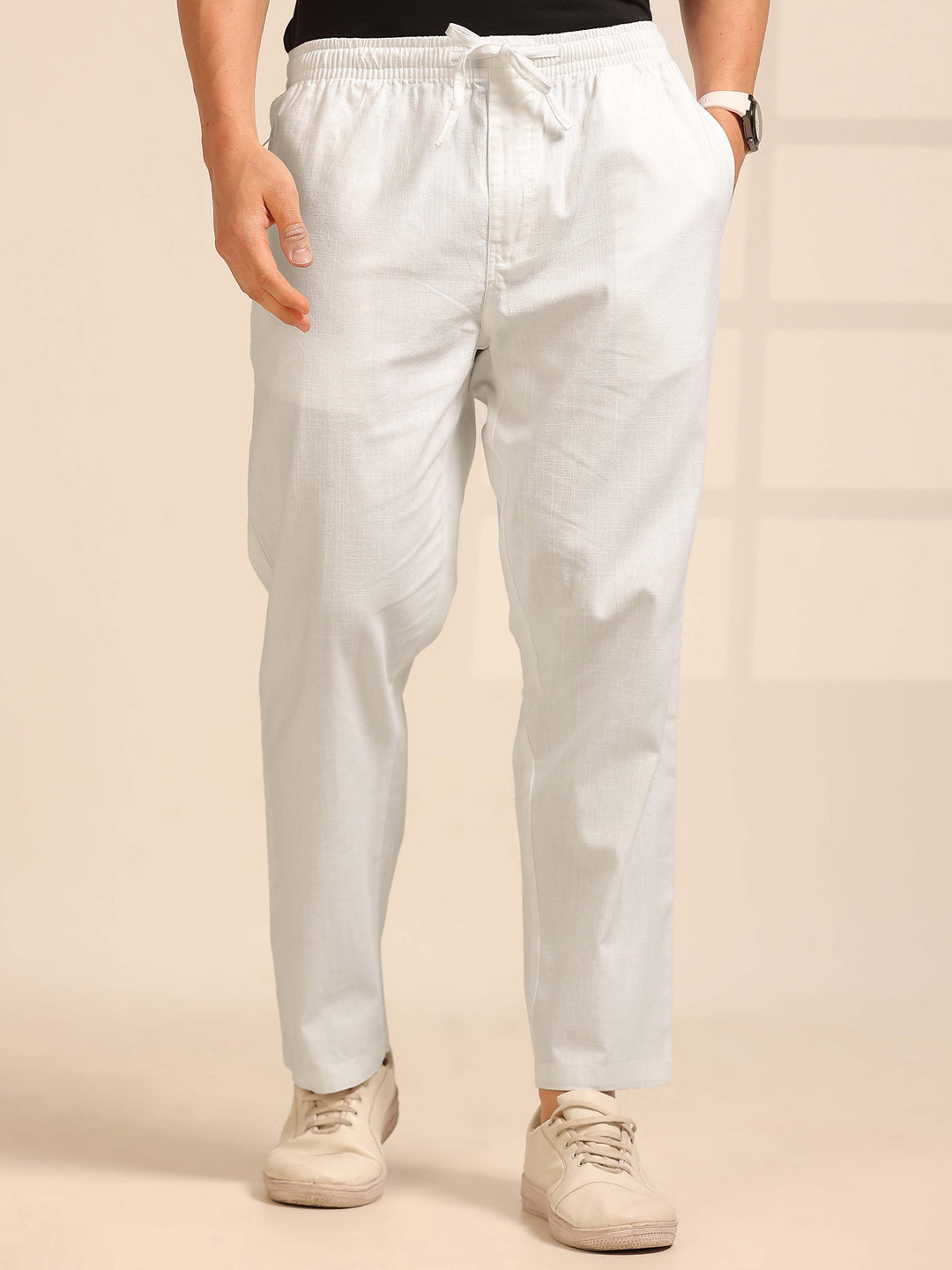 White Linen Relaxed Fit Trouser Linen Trouser Bushirt