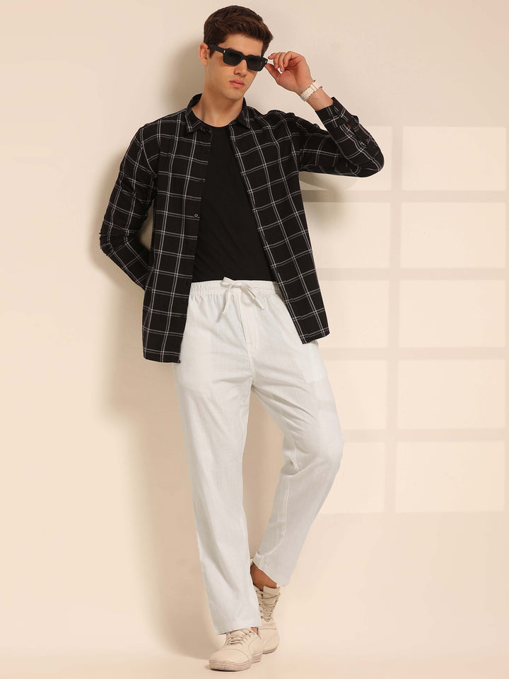 White Linen Relaxed Fit Trouser Linen Trouser Bushirt